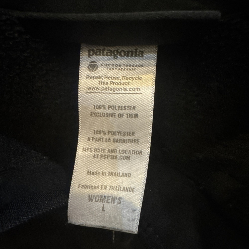 Patagonia‎ Better Sweater Jacket Fleece Women's Large 1/4 Zip Black - Picture 2 of 5
